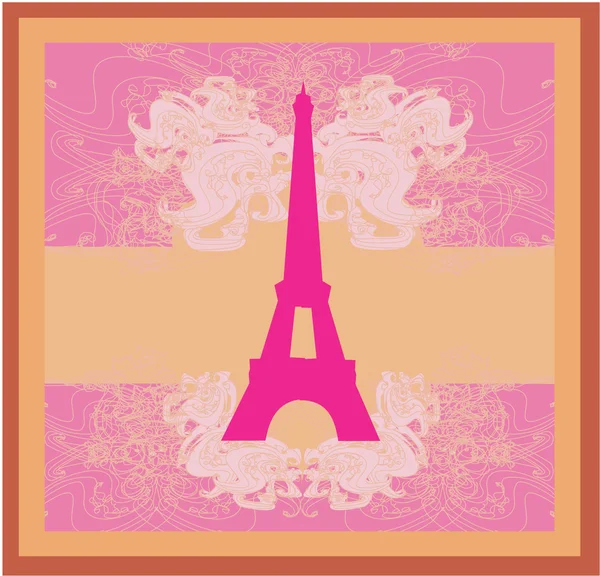 Carte tour Eiffel vintage rétro — Image vectorielle