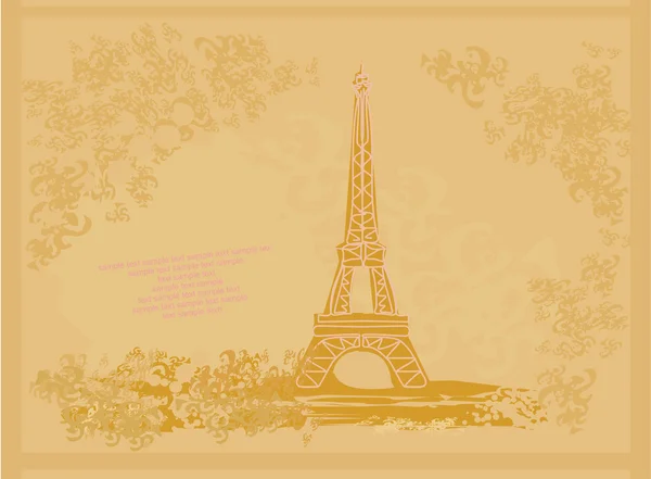 Carte tour Eiffel vintage rétro — Image vectorielle