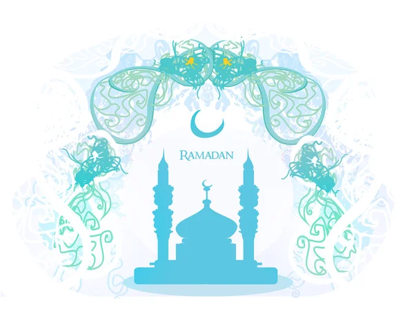 Ramadan bakgrund - moské silhuett vektor kort — Stock vektor