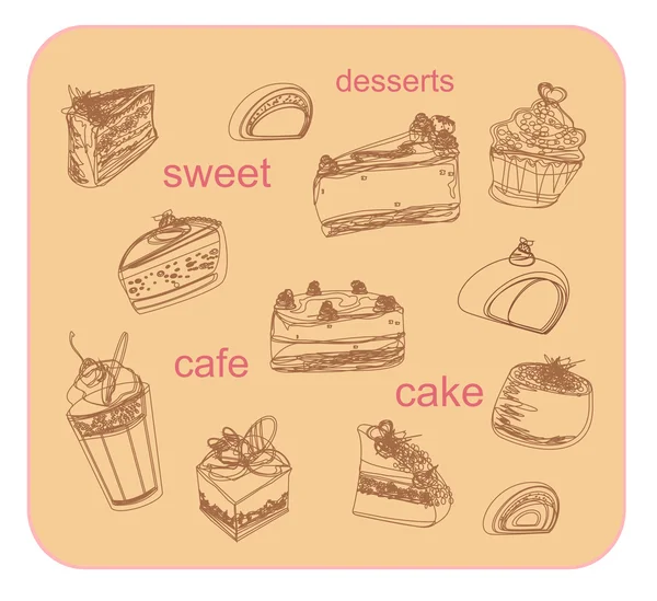Фон сладкого десерта — стоковый вектор