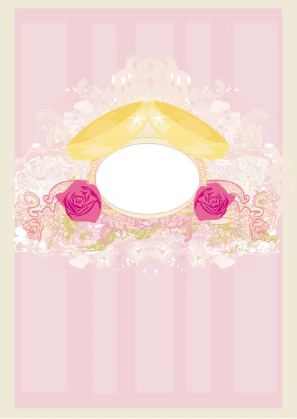 Tarjeta de boda vintage con anillos — Vector de stock