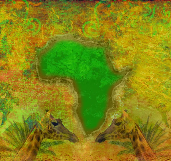 Grunge background with continent of africa — Stock Photo, Image