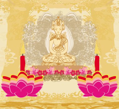 Buda kartıyla Nilüfer yağı lambası 