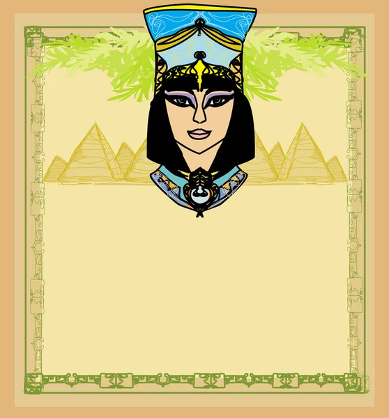 Ägyptische Königin Kleopatra, Rahmen — Stockvektor