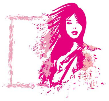 Soyut kadın. Vektör moda illüstrasyonu 