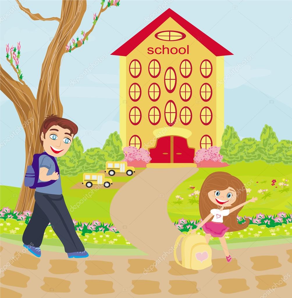 Happy Kids Go To School Happy Kids Go To School