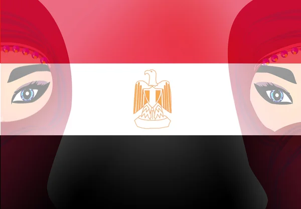 Femme visage peint avec le drapeau de l'Egypte — Photo