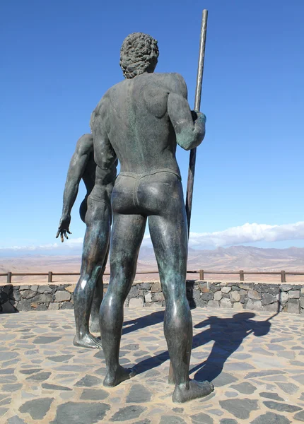 Monumento perto da aldeia Betancuria, Ilha das Canárias Fuerteventura, S — Fotografia de Stock