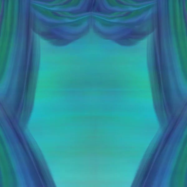 Theater Curtains, abstract blue and green background — Stock Photo, Image