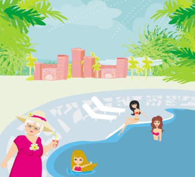Tropik bir tatil beldesinde tatil