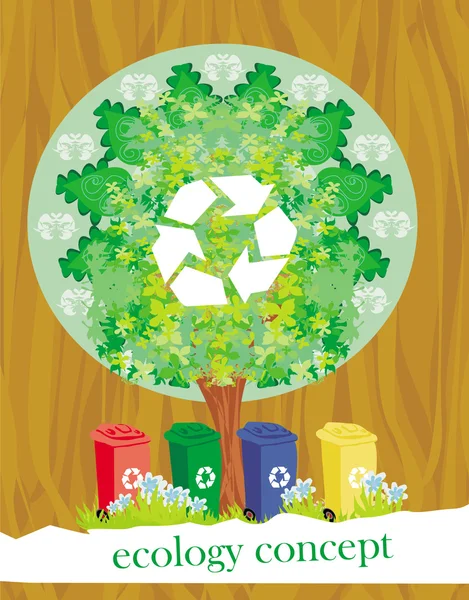 Ökologisches Kartendesign, Mülltrennung — Stockvektor