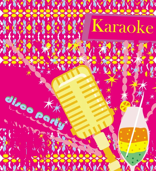 Banderoll med mikrofon - karaoke party design — Stock vektor