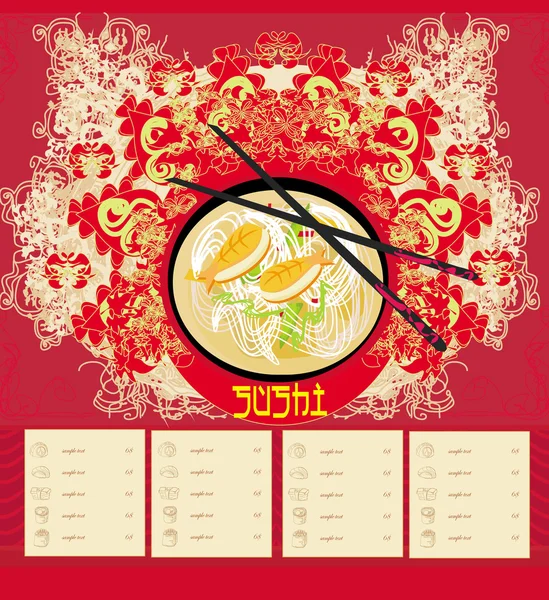 Menu pour les sushis - Modèle de conception — Image vectorielle
