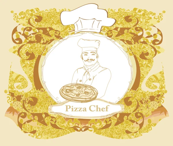 Plantilla de menú de pizza, Tarjeta Vintage — Vector de stock