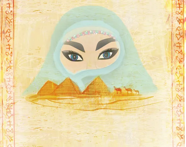 Arabisk kvinde i ørkenen - Stock-foto