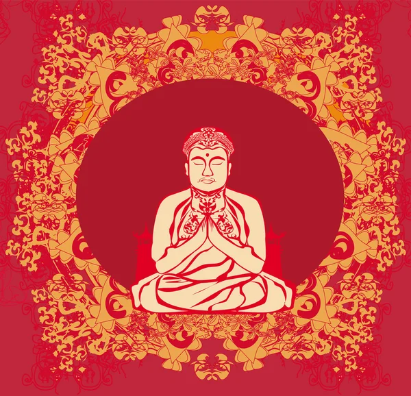 Buddha - tarjeta abstracta — Vector de stock