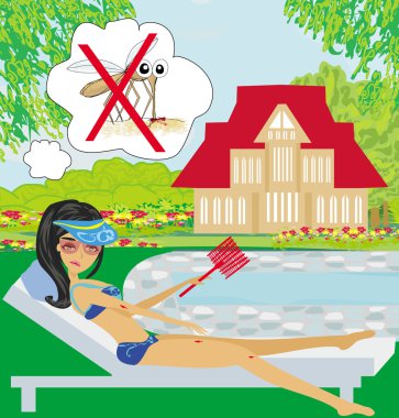 hunt for mosquitoes in the garden  clipart