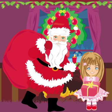 Bir çanta dolusu hediyeyle Noel Baba
