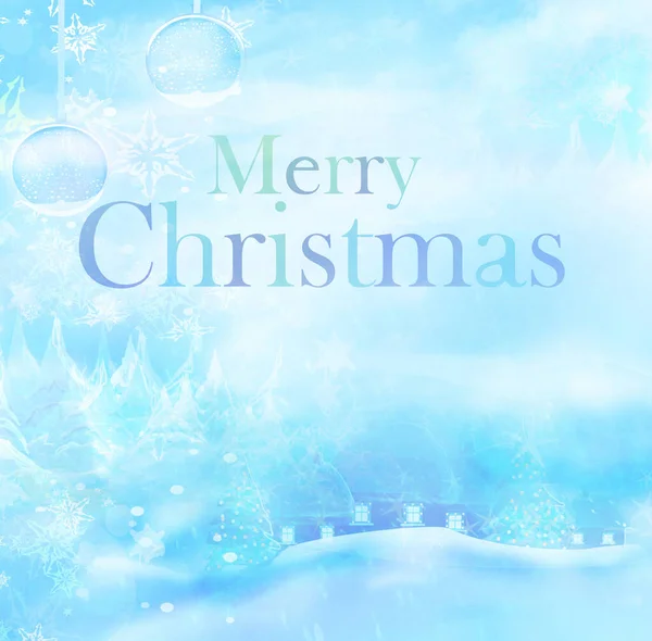 Cartão Natal Linda Paisagem Inverno — Fotografia de Stock