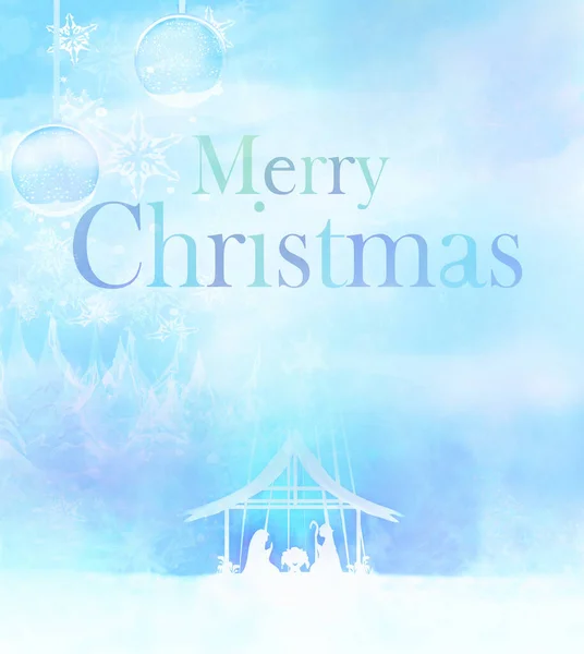 Cartão Férias Decorativo Nascimento Jesus Belém — Fotografia de Stock
