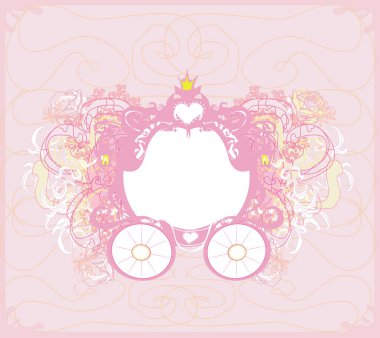 elegant vintage floral carriage invitation card