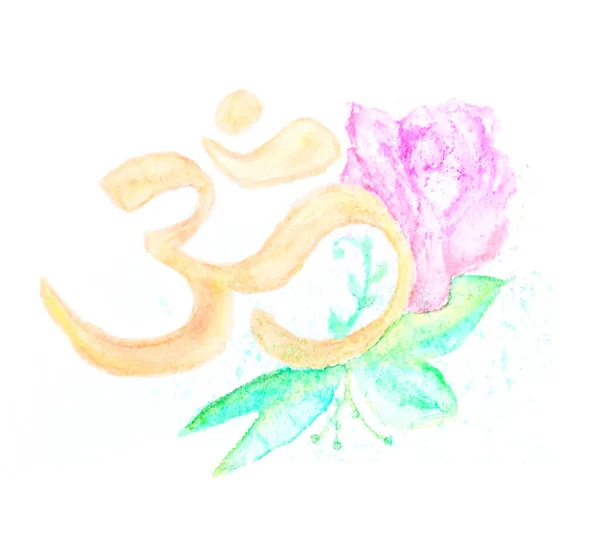 Watercolor Symbol Flowers — Stock Photo, Image