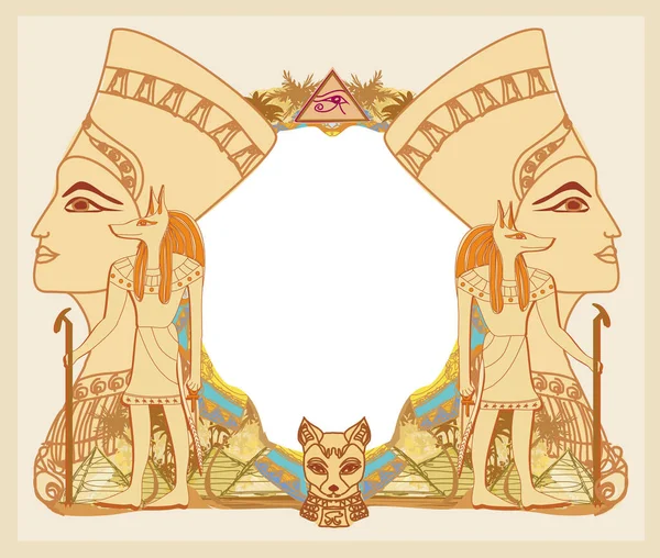 Antiguo Egipto Marco Vintage Abstracto — Vector de stock