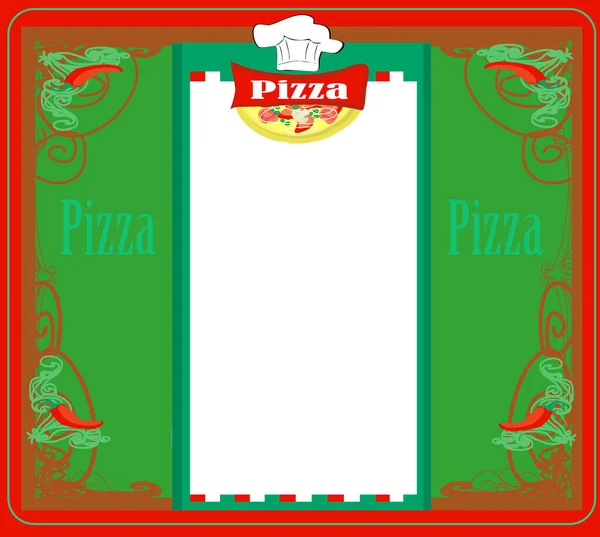 Πρότυπο Μενού Πίτσα Vintage Κάρτα — Διανυσματικό Αρχείο