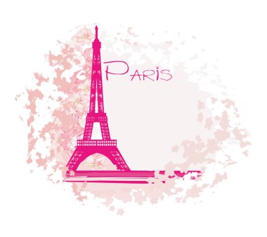 Sanatsal çiçek afişi - Paris 'teki Eyfel Kulesi 