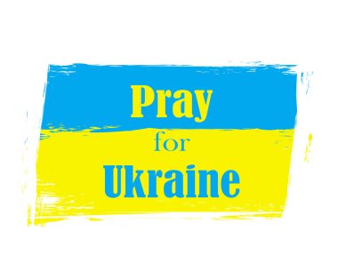 Ukrayna konsepti için dua - grunge bayrağı üzerinde metin 