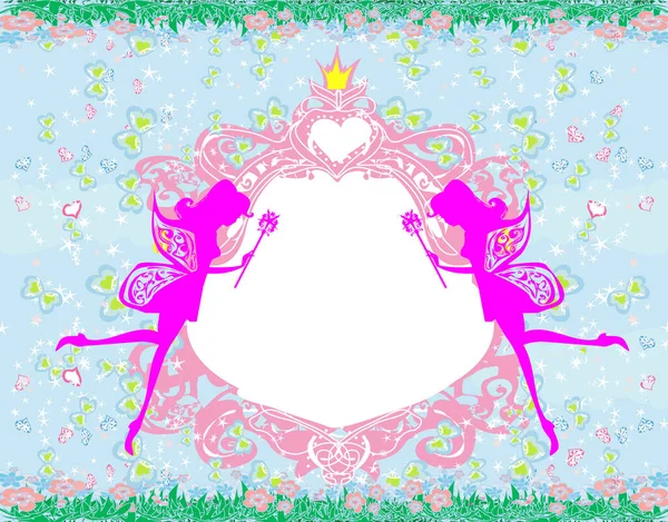美丽的仙女 可爱的生日贺卡 — 图库矢量图片