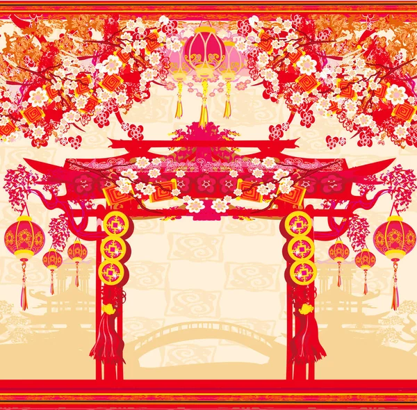 Fête Automne Pour Carte Nouvel Chinois — Image vectorielle