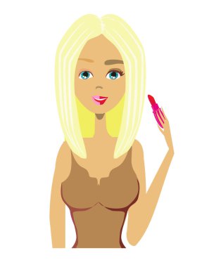 Half Face Makeup - isolated illustration