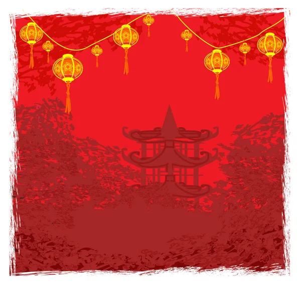 Midhöst Festival För Kinesiska Nyårskort — Stock vektor