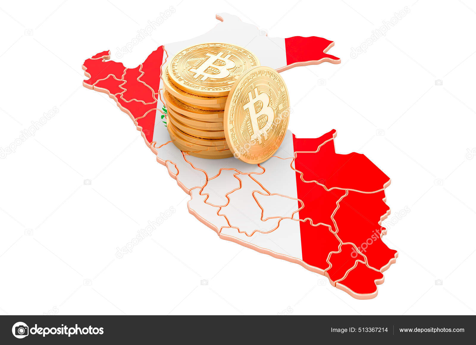 Bitcoin Cryptocurrency Peru Rendering Isolated White Background — Stock  Editorial Photo © alexlmx #513367214