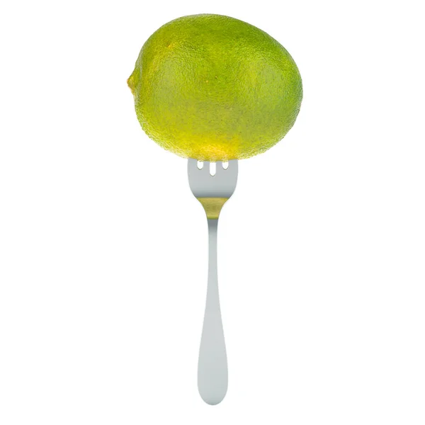 Lime Forcella Rendering Isolato Sfondo Bianco — Foto Stock