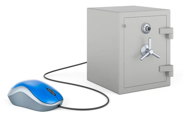 Cassetta Sicurezza Con Mouse Rendering Isolato Sfondo Bianco — Foto Stock