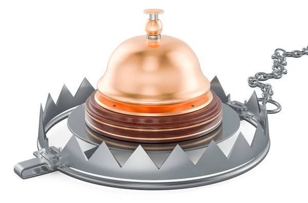Bear Trap Reception Bell Rendering Isolated White Background — Stock Photo, Image