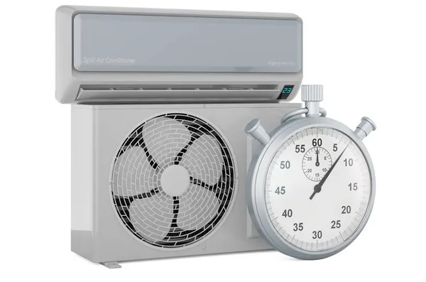 Cronometro Con Climatizzatore Rendering Isolato Sfondo Bianco — Foto Stock