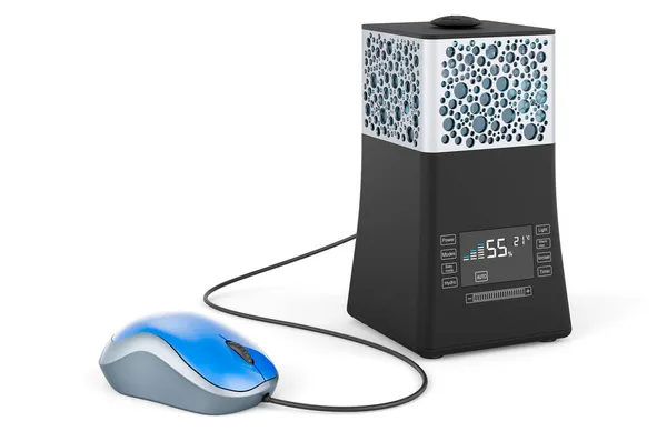 Umidificador Ultra Sônico Com Mouse Computador Renderização Isolada Fundo Branco — Fotografia de Stock
