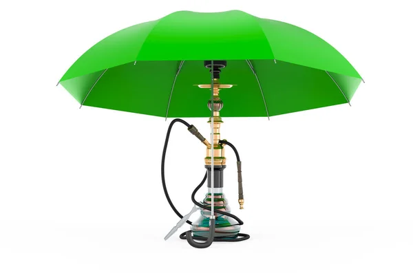 Hookah Onder Paraplu Rendering Geïsoleerd Witte Achtergrond — Stockfoto