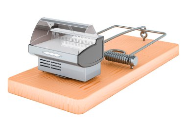 Fare kapanının içinde bir dosya göster, 3 boyutlu görüntüleme beyaz arkaplanda izole edildi