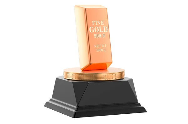 Guldgöt Gyllene Utmärkelse Koncept Rendering Isolerad Vit Bakgrund — Stockfoto