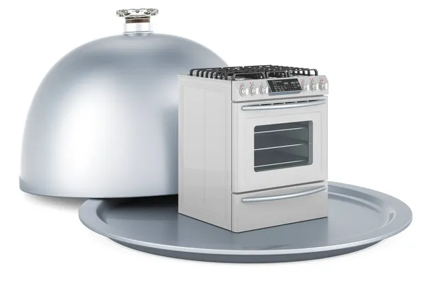 Restaurant Cloche Gas Range Oven Rendering Isolated White Background — Stock Photo, Image