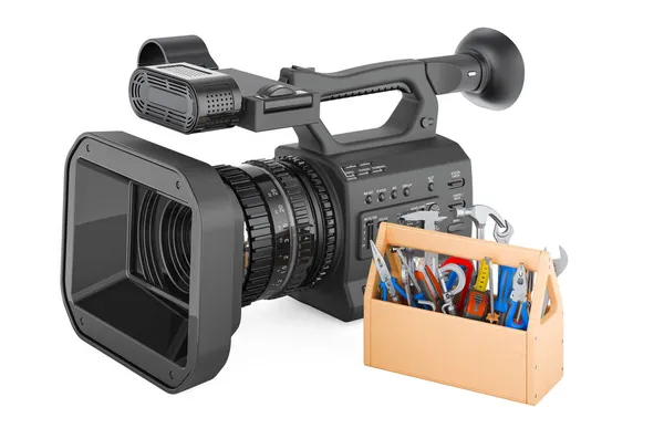 Television Camera Toolbox Service Repair Professional Video Cameras Rendering Isolated — Stock Photo, Image