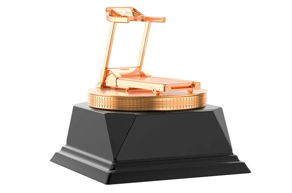 Löpband Golden Award Koncept Rendering Isolerad Vit Bakgrund — Stockfoto