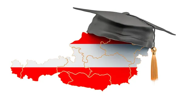 Освіта Австрії Австрійська Карта Аспірантурою Рендеринг Ізольований Білому Тлі — стокове фото