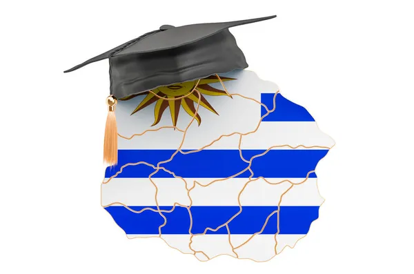 Istruzione Uruguay Concetto Mappa Uruguaiana Con Tappo Graduato Rendering Isolato — Foto Stock
