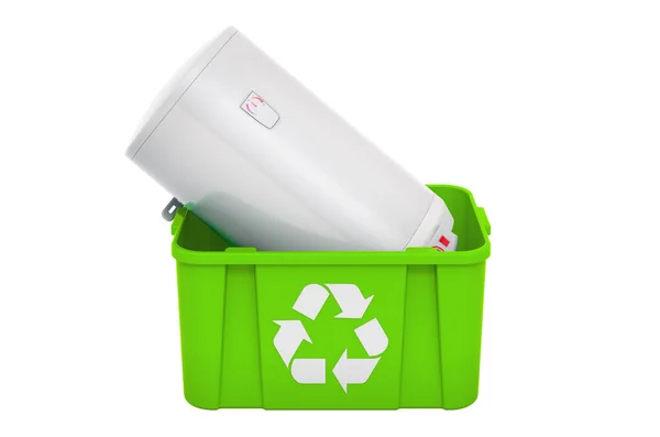 Recycling Mülleimer Mit Elektrischem Boiler Rendering Isoliert Auf Weißem Hintergrund — Stockfoto