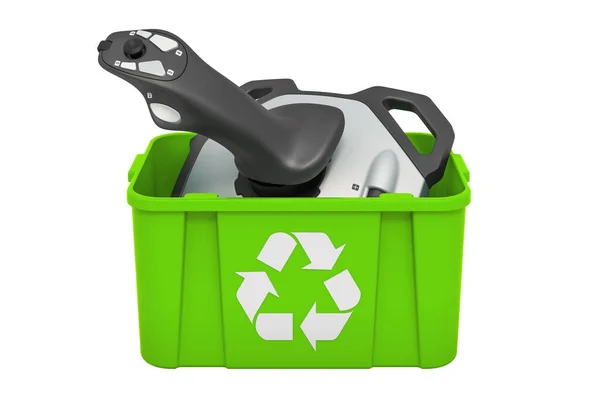 Recycling Mülleimer Mit Joystick Rendering Isoliert Auf Weißem Hintergrund — Stockfoto